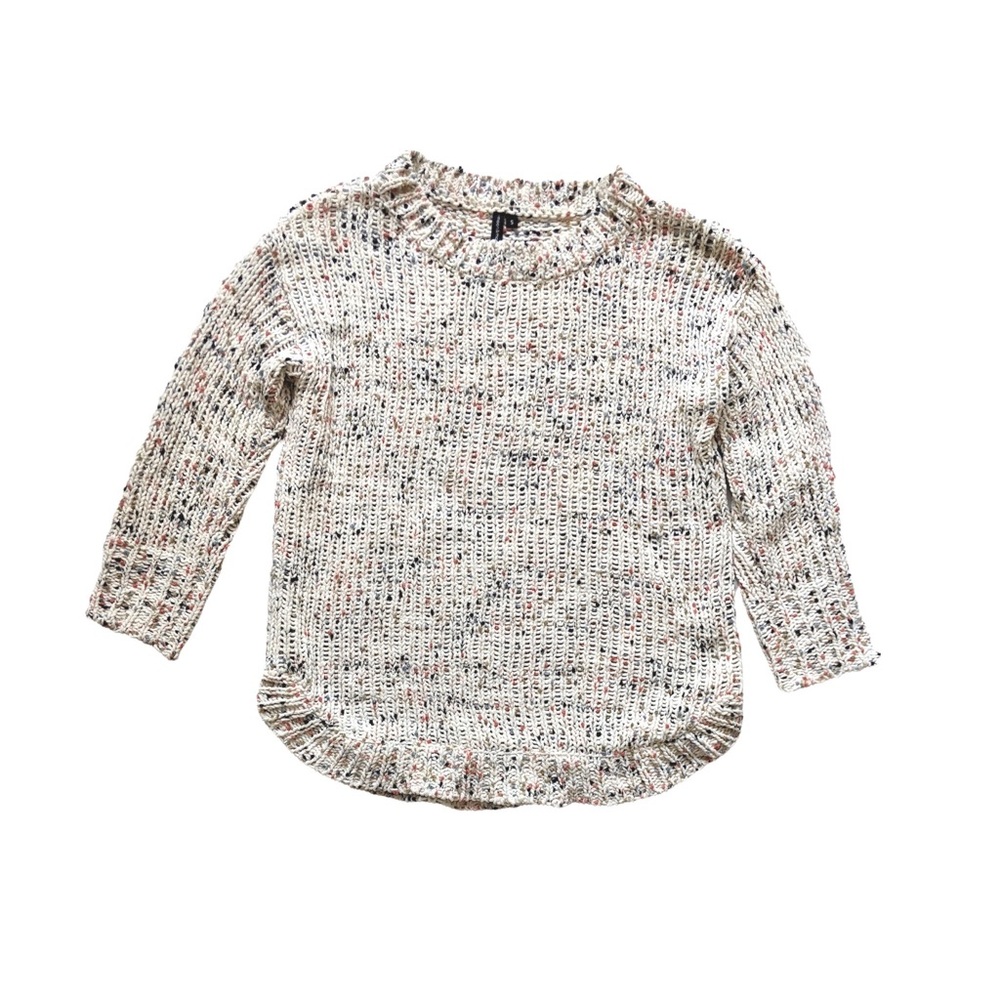 Moon & Madison Anthropologie confetti chenille sweater cream white small soft
